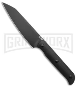 CJRB Silax Black G-10 Fixed Blade Knife - Black Plain