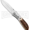 CRKT Carson Stag Spring Assisted Knife - Satin Plain 5 CRKT Carson Stag Spring Assisted Knife - Satin Plain -Kershaw Sale Store CRKT Carson M4 02S Stag SA Satin BHQ 7036 jr large