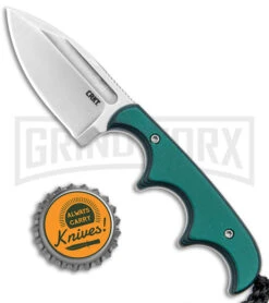 CRKT Minimalist Spear Point Neck Knife - Stonewash Plain -Kershaw Sale Store CRKT Folts Minimalist SP Neck Knife Green Resin Fiber SW BHQ 145872 jr bottlecap large