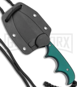 CRKT Minimalist Spear Point Neck Knife - Stonewash Plain -Kershaw Sale Store CRKT Folts Minimalist SP Neck Knife Green Resin Fiber SW BHQ 145872 jr sheath large