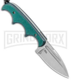 CRKT Minimalist Spear Point Neck Knife - Stonewash Plain -Kershaw Sale Store CRKT Folts Minimalist SP Neck Knife Green Resin Fiber SW BHQ 145872 jr spine large