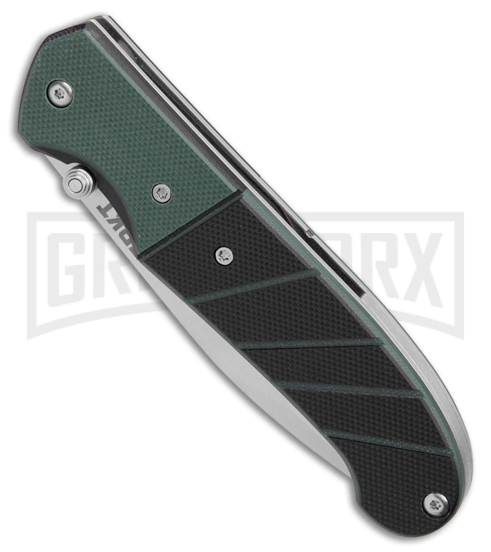 CRKT Ignitor Black & Green G-10 Spring Assisted Knife - Satin Serr 2 CRKT Ignitor Black & Green G-10 Spring Assisted Knife - Satin Serr - Image 2