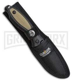 Camillus Replaceable TigerSharp Tan Fixed Blade Knife - Satin -Kershaw Sale Store Camillus Replaceable TigerSharp Tan satin BHQ 72739 er sheath large