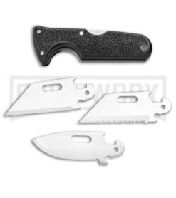 Cold Steel Click-N-Cut Black ABS Exchangeable Blade Knife - Stonewash Plain -Kershaw Sale Store Cold Steel Click N Cut Exchangeable Black BDS Satin 40A BHQ 106751 jr blades large