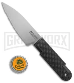 Cold Steel K-4 Fixed Blade Neck Knife + Sheath - Satin Serr -Kershaw Sale Store Cold Steel K 4 fixed blade neck knife with sheath 4in serr 53T4S BHQ 68129 er size large