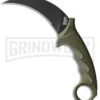 Cold Steel Karambit Steel Tiger OD Green Fixed Blade Knife - Black Plain -Kershaw Sale Store Cold Steel Karambit Steel Tiger Fixed Blade OD Green Black BHQ 173954 jr large