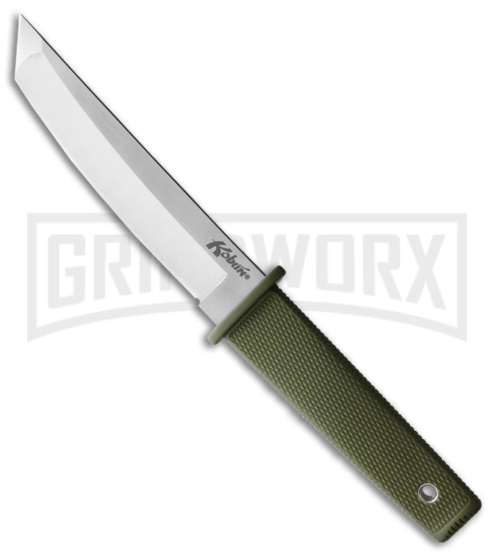 Cold Steel Kobun OD Green Fixed Blade Knife - Tanto Satin Plain 1 Cold Steel Kobun OD Green Fixed Blade Knife - Tanto Satin Plain