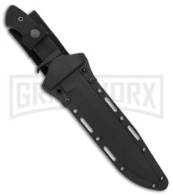 Cold Steel Knives OSS Double-Edged Black Fixed Blade Fighter Knife - Satin Plain -Kershaw Sale Store Cold Steel OSS Double Edged Fighter Fixed Blade Satin BHQ 6867 jr sheath large