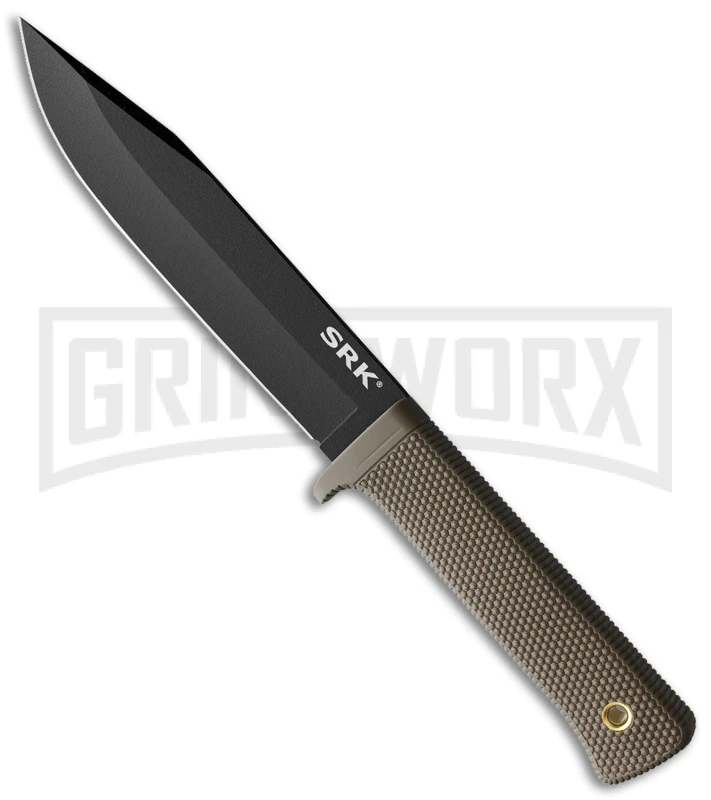 Cold Steel SRK Survival Rescue FDE Fixed Blade Knife - Black Plain 1 Cold Steel SRK Survival Rescue FDE Fixed Blade Knife - Black Plain