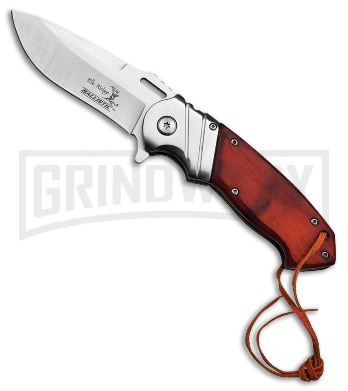 Elk Ridge Ballistic Rigor Dart Pakkawood Spring Assisted Knife - Satin Plain 1 Elk Ridge Ballistic Rigor Dart Pakkawood Spring Assisted Knife - Satin Plain