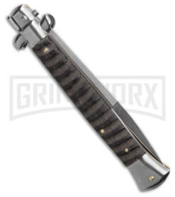 Frank B. 11" Italian Stiletto Buffalo Horn Automatic Knife - Bayonet -Kershaw Sale Store Frank B 11 Italian Stiletto Buffalo Horn AK Bayonet GX 41439 td side large