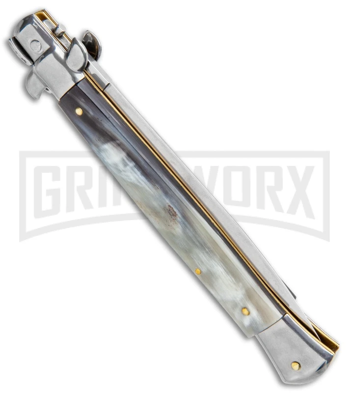 Frank B. 11" Brazilian Horn Italian Stiletto Auto Knife - Dagger 3 Frank B. 11" Brazilian Horn Italian Stiletto Auto Knife - Dagger - Image 3