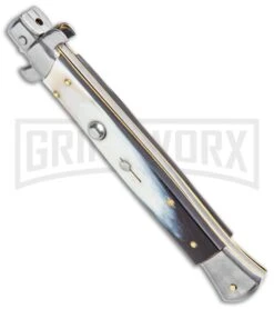 Frank B. 11" Brazilian Horn Italian Stiletto Auto Knife - Dagger 5 Frank B. 11" Brazilian Horn Italian Stiletto Auto Knife - Dagger -Kershaw Sale Store Frank B 11in Italian Stiletto Auto Brzilian Horn Satin Dagger BHQ 105234 jr spine large 1