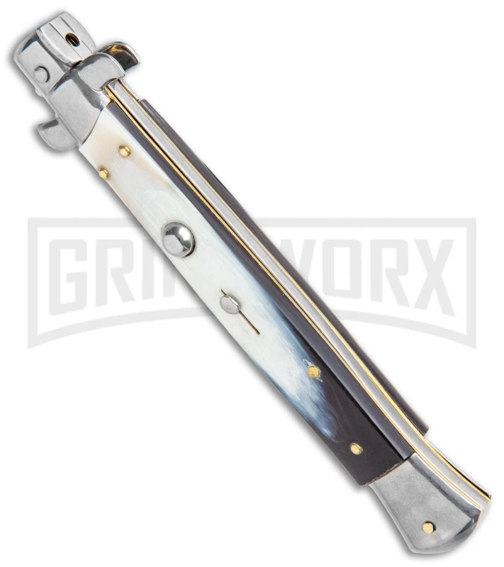 Frank B. 11" Brazilian Horn Italian Stiletto Auto Knife - Dagger 2 Frank B. 11" Brazilian Horn Italian Stiletto Auto Knife - Dagger - Image 2