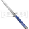 Frank B. 11" Italian Stiletto Blue Automatic Knife - Satin Bayonet Plain -Kershaw Sale Store Frank B 11in Italian Stiletto Blue AK Satin Bayonet Plain GX 41550 td1 large 1