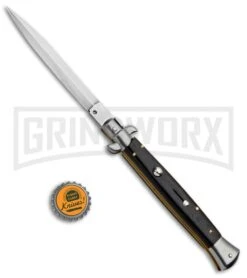 Frank B. 11" Ebony Italian Stiletto Automatic Knife - Dagger -Kershaw Sale Store Frank B 11in Italian Stiletto Dagger Ebony Auto BHQ 90003 jr bottlecap large