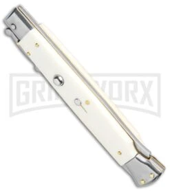 Frank B. 11" Italian Stiletto Swinguard Camel Bone Auto Knife - Dagger -Kershaw Sale Store Frank B 11in Stiletto Swinguard Camel Bone Dagger GX 10608 jr spine large