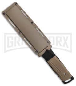 Frost 12" Fixed Blade Knife Tan Rubber Serr Spine W/ Sheath (12.6" Black Serr) 8 Frost 12" Fixed Blade Knife Tan Rubber Serr Spine W/ Sheath (12.6" Black Serr) -Kershaw Sale Store Frost 12in Tan Rubber Handle Black Serr BHQ 104616 jr sheath 2 large