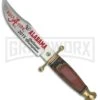 Frost Cutlery Alabama Bowie Red Frostwood Fixed Blade Knife - Satin Plain -Kershaw Sale Store Frost Cutlery Alabama Bowie Satin FAL15645 BP 22049 jr large