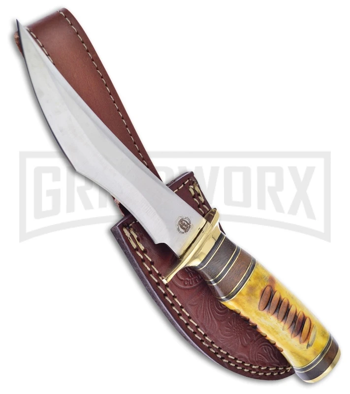 Frost Cutlery Black Fort Warrior II Bone Fixed Blade Knife - Satin Plain 1 Frost Cutlery Black Fort Warrior II Bone Fixed Blade Knife - Satin Plain