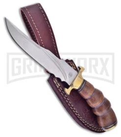 Frost Cutlery Broken Arrow Walnut Fixed Blade Knife W/ Sheath - Satin Plain