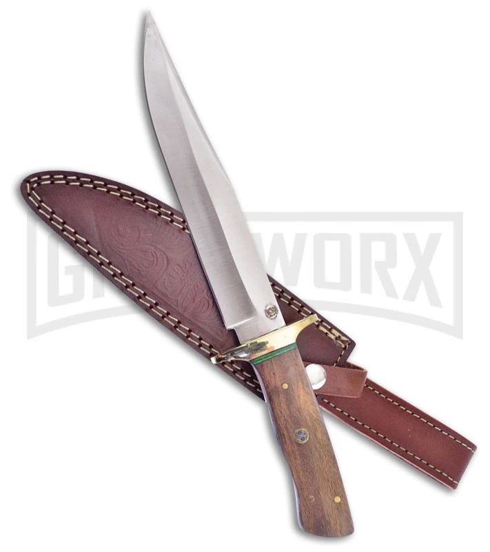 Frost Cutlery Buffalo Spirit Bowie Pakkawood Fixed Blade Knife - Satin Plain 1 Frost Cutlery Buffalo Spirit Bowie Pakkawood Fixed Blade Knife - Satin Plain