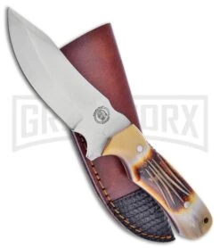 Frost Cutlery Chipaway The Chief Hunter Brown Fixed Blade Knife - Satin Plain