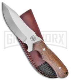 Frost Cutlery Chipaway The Chief Hunter Walnut Fixed Blade Knife - Satin Plain