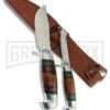 Frost Cutlery Double Stack Duo Leather Fixed Blade Knife Set (2 Knives) - Satin