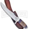 Crowing Rooster Early Rise Bowie Rosewood Fixed Blade Knife - Satin Plain -Kershaw Sale Store Frost Cutlery Early Rise Bowie satin BHQ 47085 er large