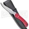 Frost Cutlery Hen & Rooster Caper Red Pick Bone Fixed Blade Knife - Satin Plain