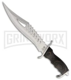 Frost Cutlery Nautilus Black Pakkawood Fixed Blade Knife - Satin Plain
