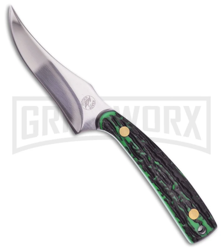 Frost Cutlery Ocoee River Rack Skinner Green Fixed Blade Knife - Satin Plain 1 Frost Cutlery Ocoee River Rack Skinner Green Fixed Blade Knife - Satin Plain