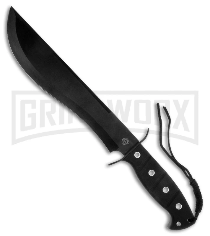 Frost Cutlery Quicksilver Bowie Black Fixed Blade Knife - Black Plain 1 Frost Cutlery Quicksilver Bowie Black Fixed Blade Knife - Black Plain
