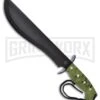 Frost Cutlery Quicksilver Bowie Green Camo Fixed Blade Knife - Black Plain -Kershaw Sale Store Frost Cutlery Quicksilver Bowie green camo black BHQ 74619 er large