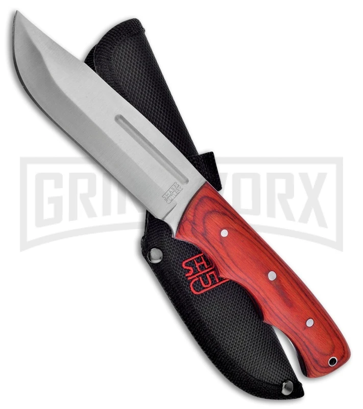 Frost Cutlery Sharps Bowie Pakkawood Clip Point Fixed Blade Knife - Satin Plain 1 Frost Cutlery Sharps Bowie Pakkawood Clip Point Fixed Blade Knife - Satin Plain