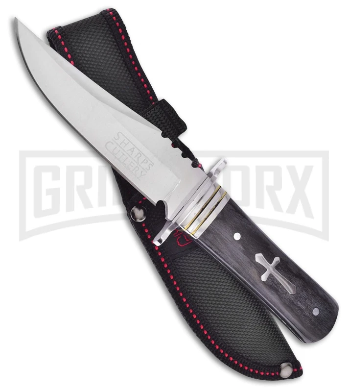 Frost Cutlery Sharps Cutlery Mini Cross Pakkawood Fixed Blade Knife - Satin 1 Frost Cutlery Sharps Cutlery Mini Cross Pakkawood Fixed Blade Knife - Satin