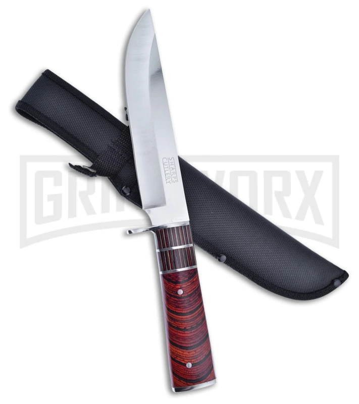 Frost Cutlery Sharps Pakkawood Fixed Blade Knife - Mirror Plain 1 Frost Cutlery Sharps Pakkawood Fixed Blade Knife - Mirror Plain