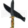 Frost Cutlery Tiger Claw Bowie Camo Fixed Blade Knife - Black Plain -Kershaw Sale Store Frost Cutlery Tiger Claw Bowie Camo ABS Black BP 21313 jr large