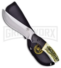 Frost Cutlery Trophy Bowie Black Pakkawood Fixed Blade Knife - Satin Plain