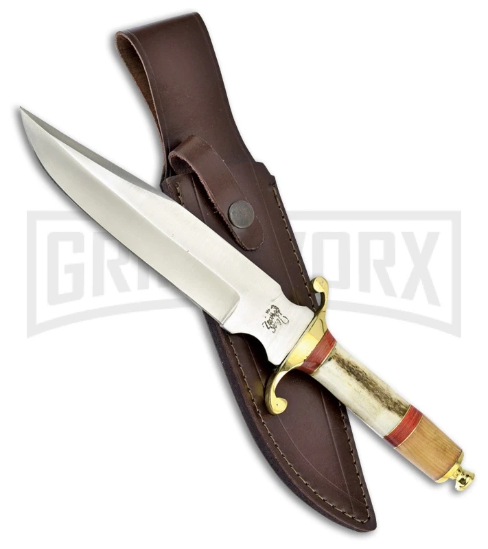 Frost Cutlery Trophy Stag Ronno White Fixed Blade Knife - Satin Plain 1 Frost Cutlery Trophy Stag Ronno White Fixed Blade Knife - Satin Plain