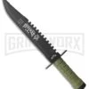 Frost Cutlery Veteran Survival Green Fixed Blade - Black Plain -Kershaw Sale Store Frost Cutlery Veteran Survival Black BP 20739 jr large