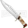 Frost Cutlery Whitetail Second Cut Bone Fixed Blade Knife - Bowie Satin Plain -Kershaw Sale Store Frost Cutlery Whitetail Bowie Second Cut Bone Satin FWT058SC BHQ 66784 jr large