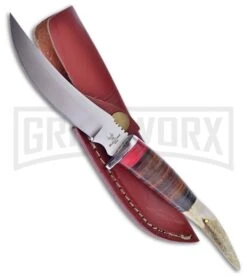 Frost Cutlery Whitetail Smitten Brown Fixed Blade Knife - Satin Plain