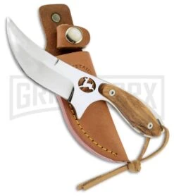 Frost Cutlery Whitetail Provider Zebrawood Fixed Blade Knife - Satin Plain