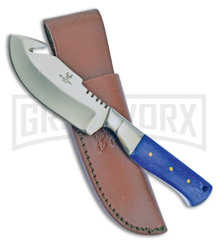 Frost Cutlery Woodland Blue Fixed Blade Knife - Satin Plain 1 Frost Cutlery Woodland Blue Fixed Blade Knife - Satin Plain