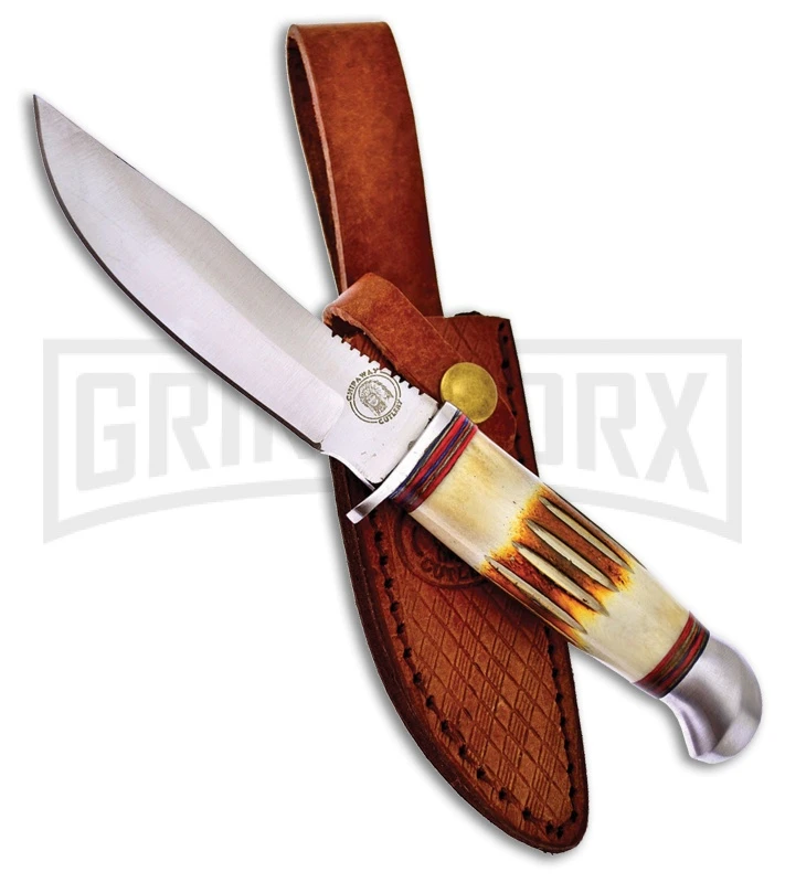 Frost Cutlery Chipaway Hunter Bone Fixed Blade Knife - Satin Plain 1 Frost Cutlery Chipaway Hunter Bone Fixed Blade Knife - Satin Plain