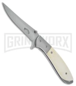 Frost Cutlery Ossein Spring Assisted Knife - Satin Plain