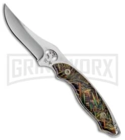 Frost Cutlery Trophy Stag Waterfowl Camo Fixed Blade Knife - Mirror Plain