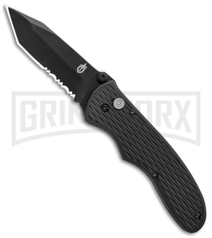 Gerber Knives F.A.S.T. Draw Black Spring Assisted Knife - Tanto Black Serr 1 Gerber Knives F.A.S.T. Draw Black Spring Assisted Knife - Tanto Black Serr